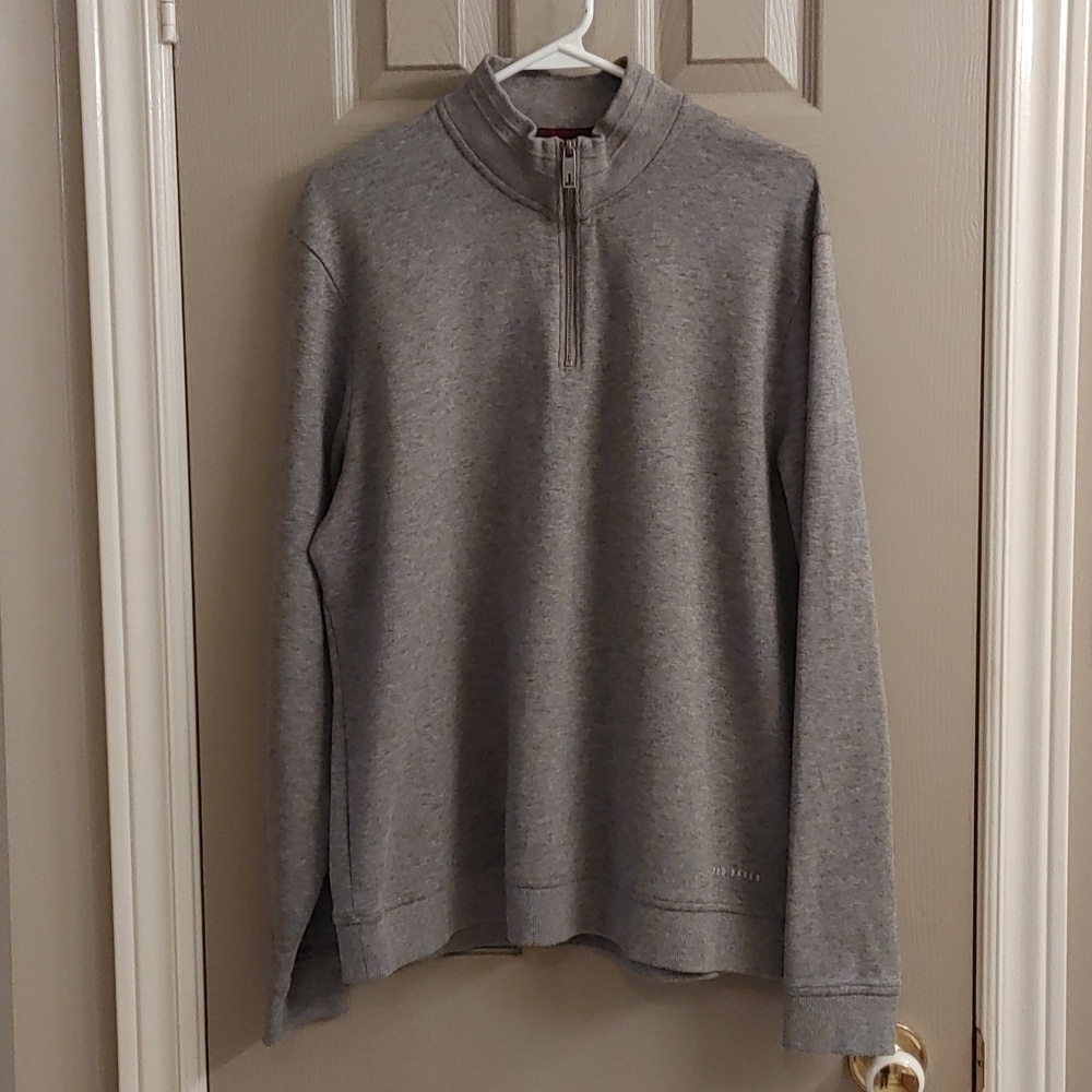 TED BAKER LONDON Men's size 5 ( XL) 1/4 Zip Sweatshirt. Gray Heather